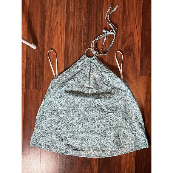 Michael Michael Kors Women's Size Petite Large Turquoise Printed Halter Top NWT - Picture 3 of 6